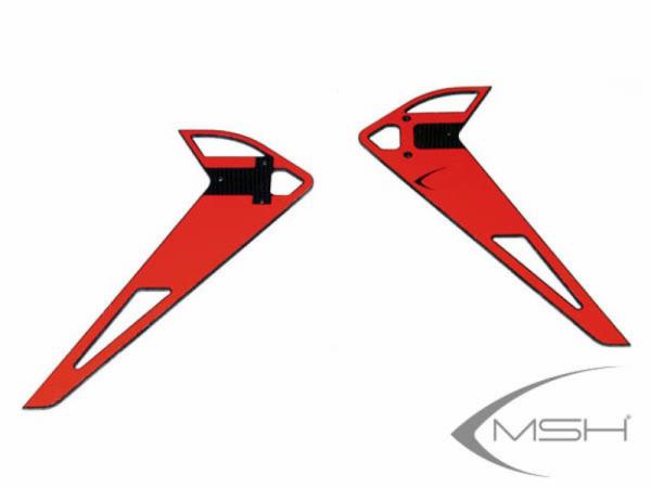 XLPower/MSH Prôtos 700 Heckfinnen-Aufkleber - neon rot-orange